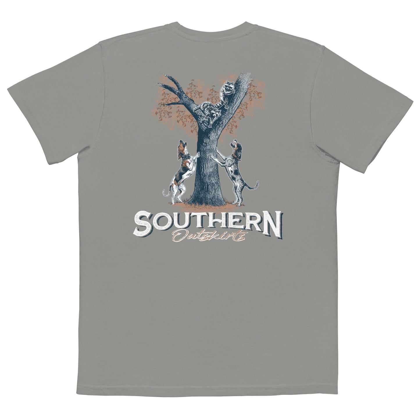 TreeingCoon T-Shirt, T-Shirt, Back view, Grey